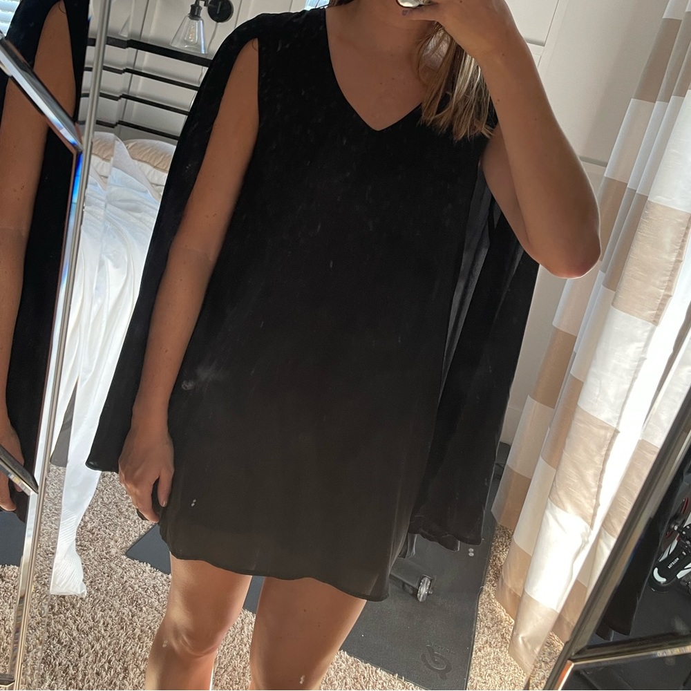 Cape chiffon dress